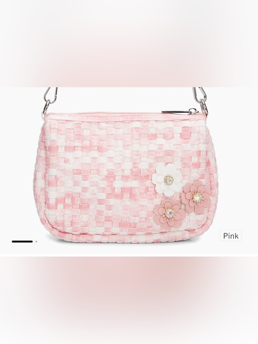 Beri Lynn Blush Pink Floral Woven Shoulder Bag - Picture 5 of 5